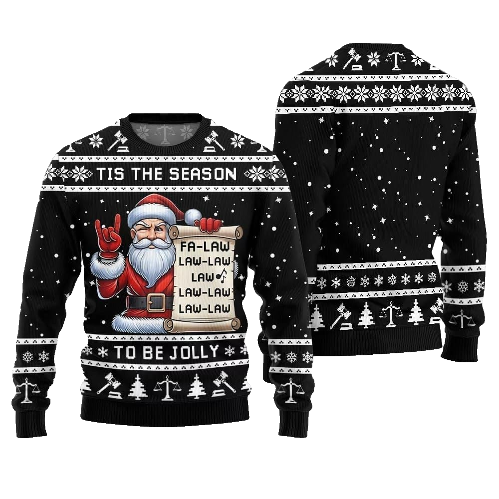 Tis The Season Be Jolly Fa Law Law Ugly Sweater Christmas 2026 - Moonbestprint