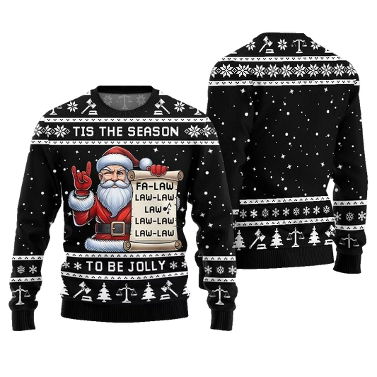 Tis The Season Be Jolly Fa Law Law Ugly Sweater Christmas 2026 - Moonbestprint
