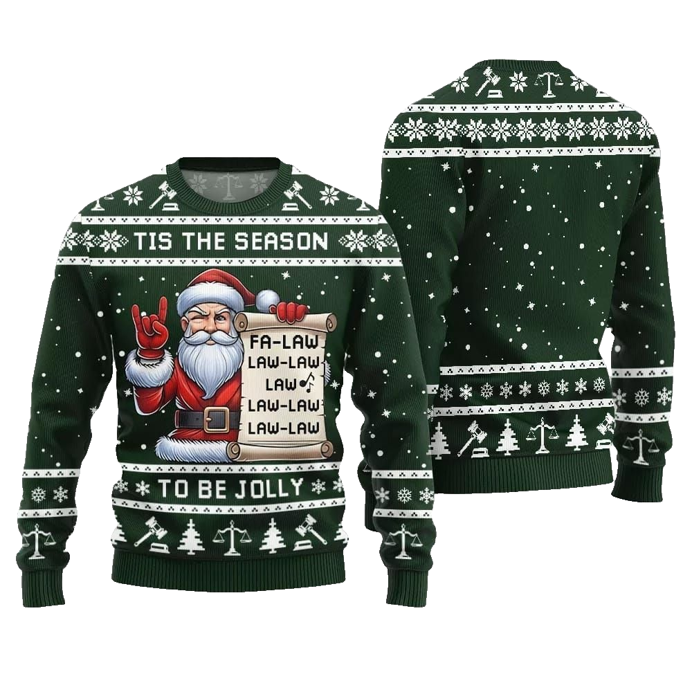 Tis The Season Be Jolly Fa Law Law Ugly Sweater Christmas 2026 - Moonbestprint