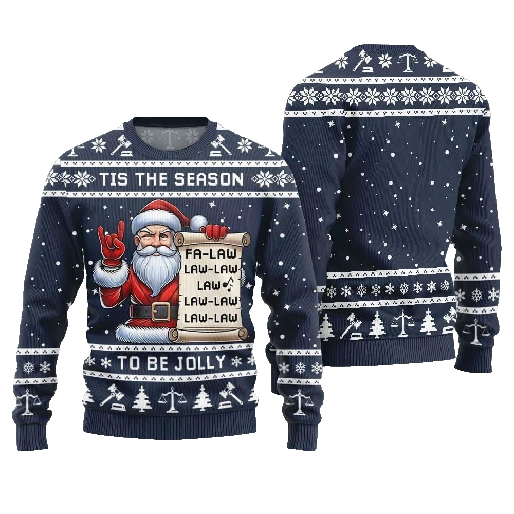 Tis The Season Be Jolly Fa Law Law Ugly Sweater Christmas 2026 - Moonbestprint