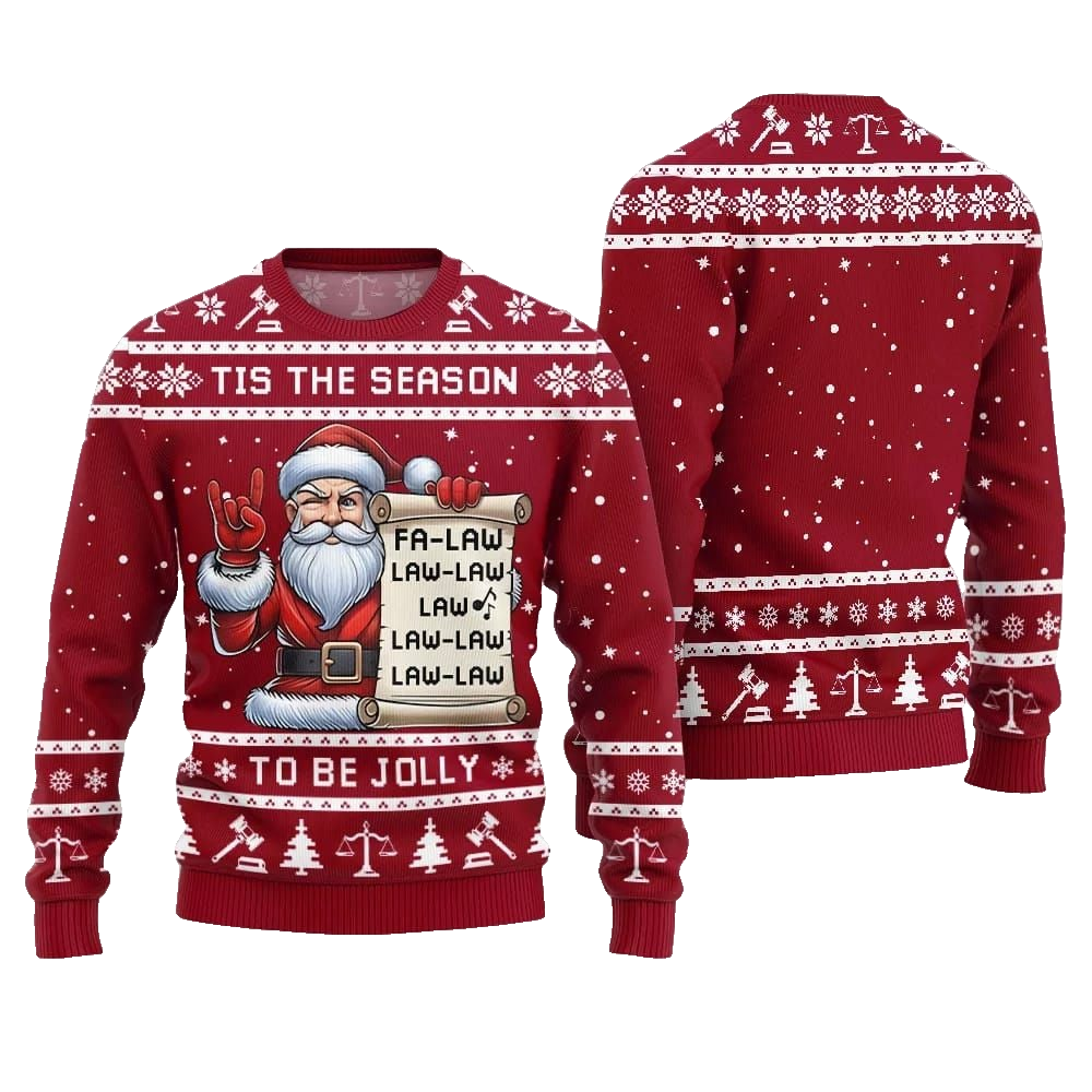 Tis The Season Be Jolly Fa Law Law Ugly Sweater Christmas 2026 - Moonbestprint