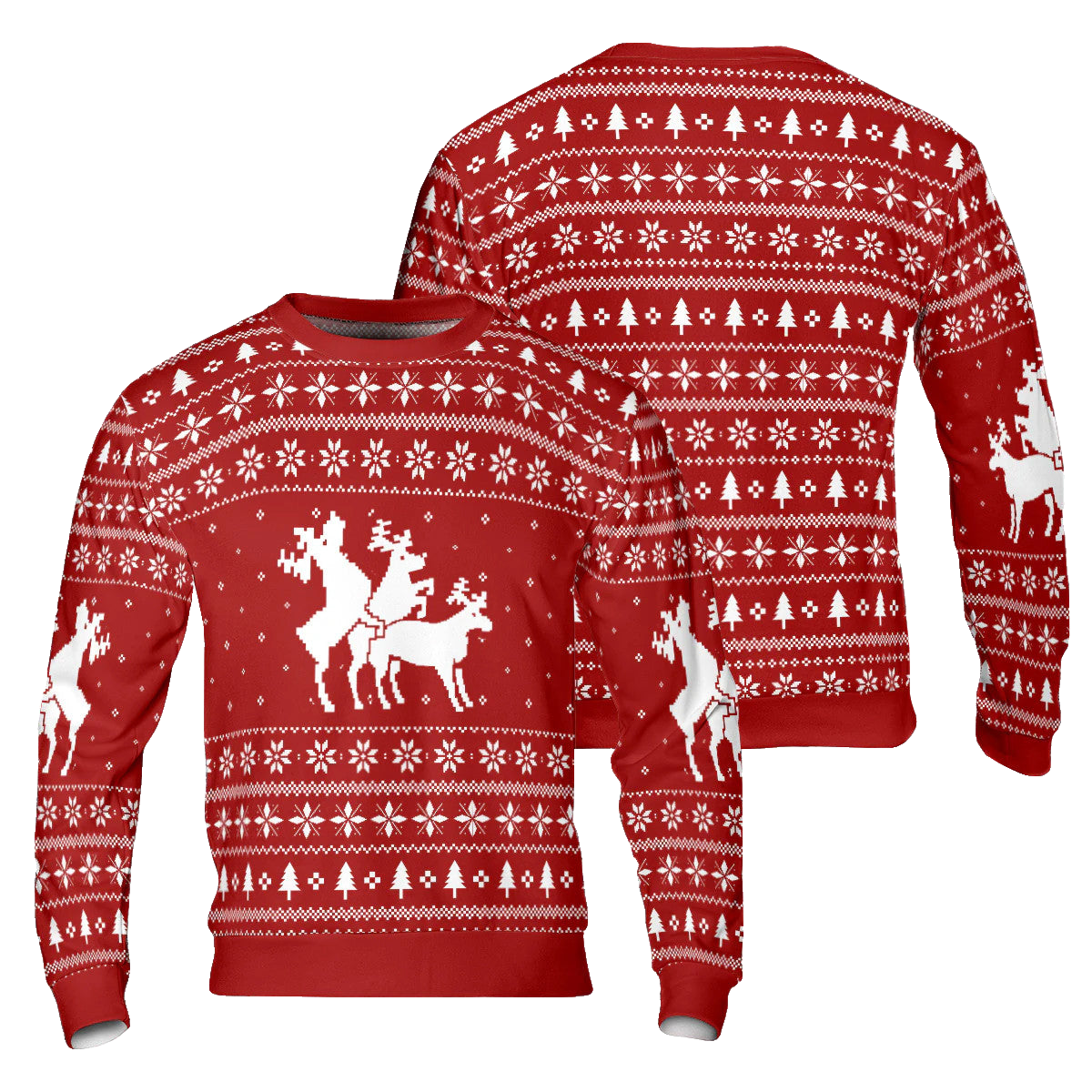 Three Naughty Deer Ugly Christmas Sweater – Moonbestprint