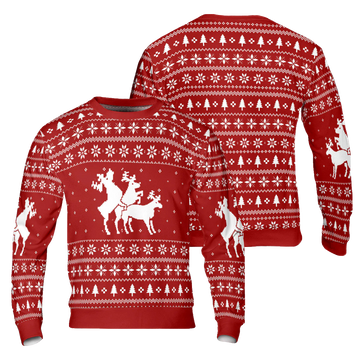 Three Naughty Deer Ugly Christmas Sweater – Moonbestprint
