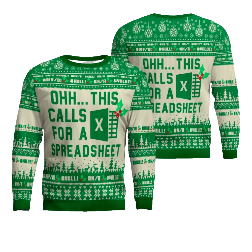 This Calls For A Spreadsheet Excel Christmas Ugly Sweater – Moonbestprint