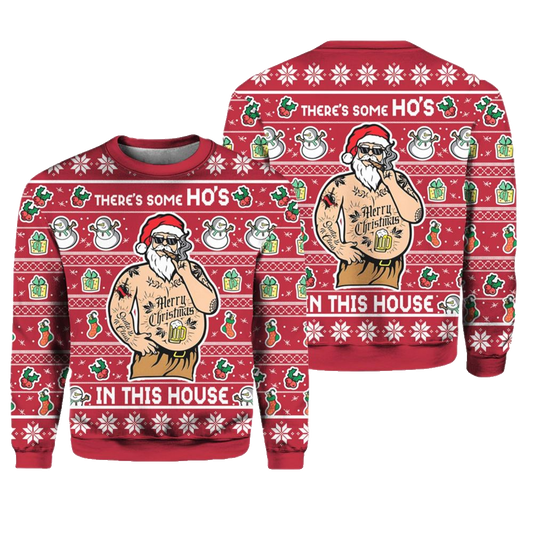 There's Some Ho's In This House Christmas Ugly Christmas Sweater - Moonbestprint