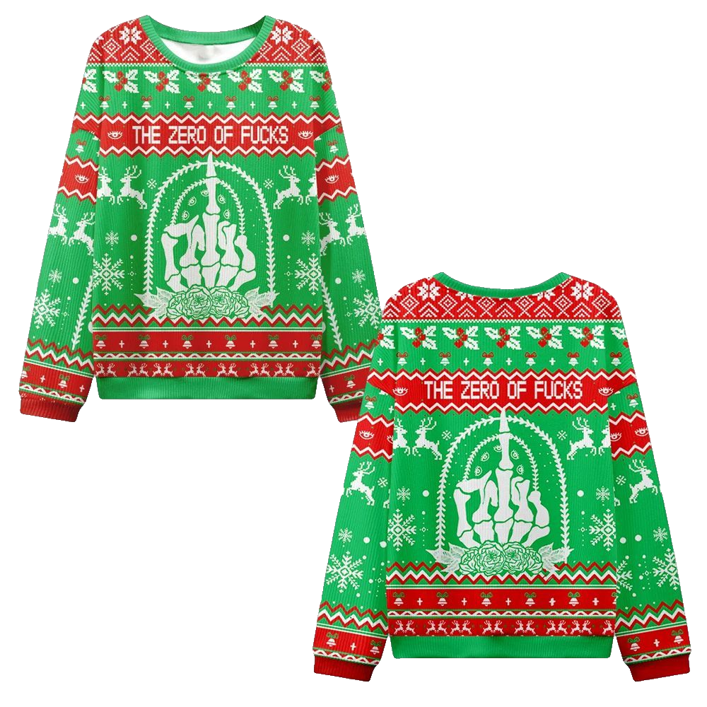 The Zero Of Fucks Tarot Ugly Christmas Sweater - Moonbestprint