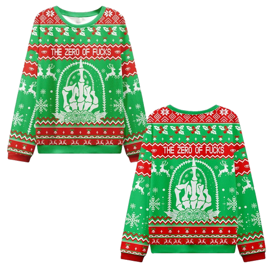The Zero Of Fucks Tarot Ugly Christmas Sweater - Moonbestprint