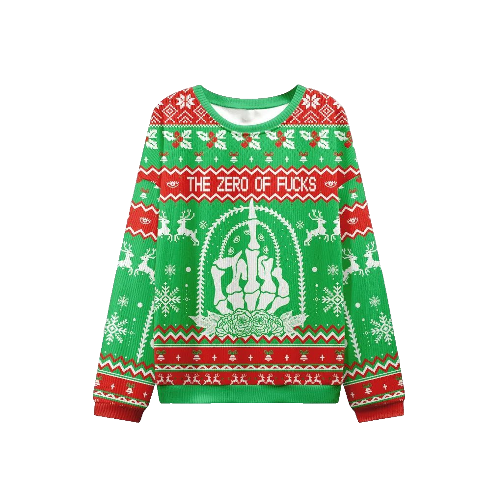The Zero Of Fucks Tarot Ugly Christmas Sweater - Moonbestprint