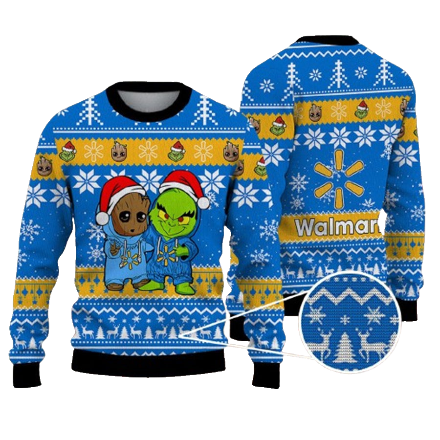 The Walmart Company Best Friends Baby Groot And Grinch Santta Funny Ugly Christmas Sweater – Moonbestprint
