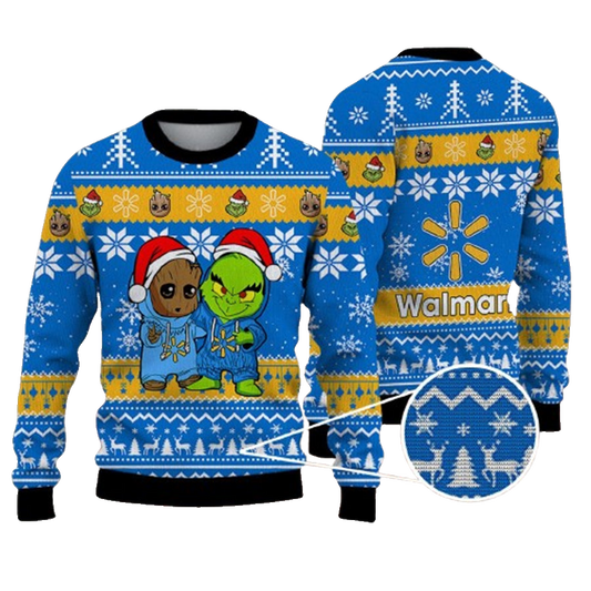 The Walmart Company Best Friends Baby Groot And Grinch Santta Funny Ugly Christmas Sweater – Moonbestprint