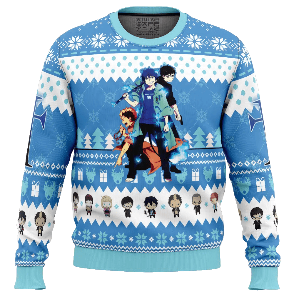 The Trio Blue Exorcist Ugly Christmas Sweater – Moonbestprint