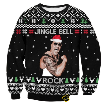The Rock Jingle Bell Christmas Wool Ugly Sweater - Moonbestprint