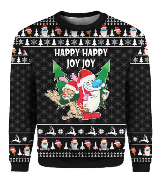 The Ren Stimpy Show Ugly Christmas Sweater - Moonbestprint