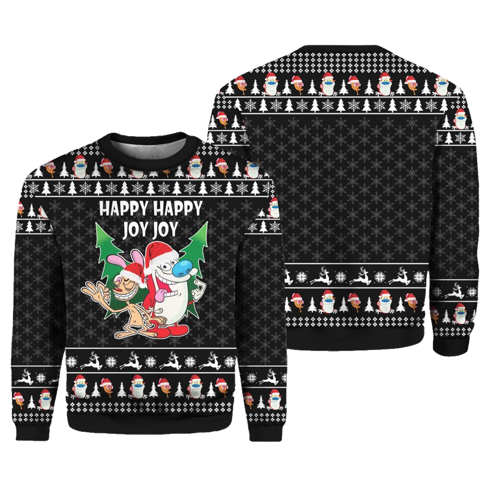 The Ren Stimpy Show Ugly Christmas Sweater - Moonbestprint