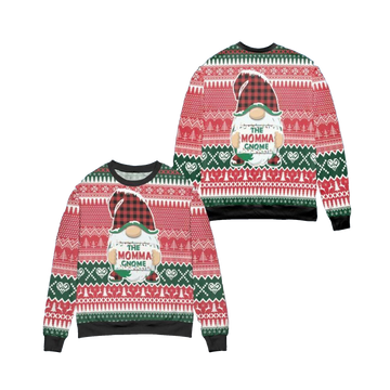 The Moma Gnome Reindeer Snowflake Pattern Ugly Christmas Sweater - Moonbestprint