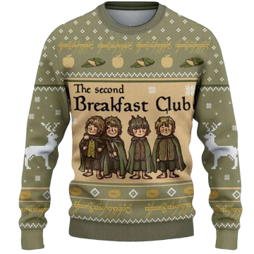The Lord Of The Rings The Second Breakfast Club Ugly Sweater 2026 Christmas - Moonbestprint
