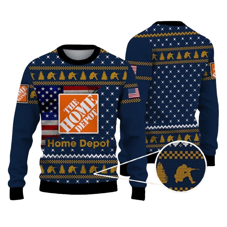 The Home Depot Company Hunting Usa Flag Ugly Christmas Sweater – Moonbestprint