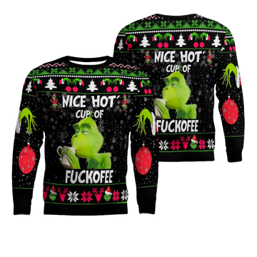 The Grinch Nice Hot Cup Of Christmas Ugly Christmas Sweater – Moonbestprint
