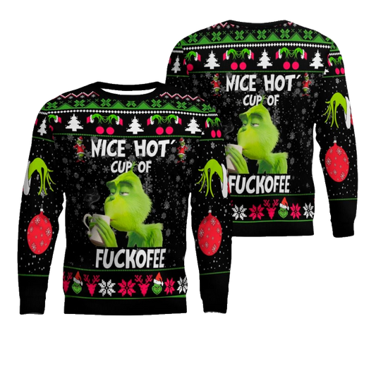 The Grinch Nice Hot Cup Of Christmas Ugly Christmas Sweater – Moonbestprint
