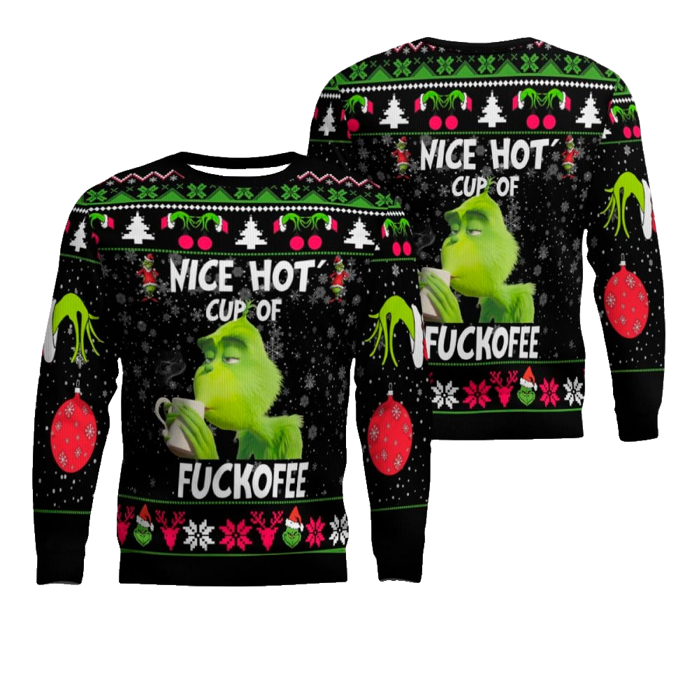 The Grinch Nice Hot Cup Of Christmas Ugly Christmas Sweater – Moonbestprint