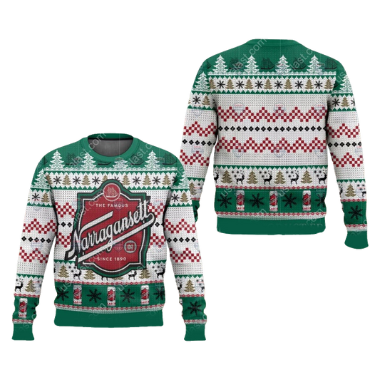The Famous Narragansett Beer Ugly Christmas Sweater – Moonbestprint