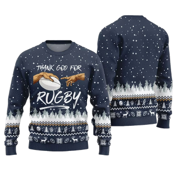 Thank Go For Rugby Ugly Sweater 2026 Christmas - Moonbestprint