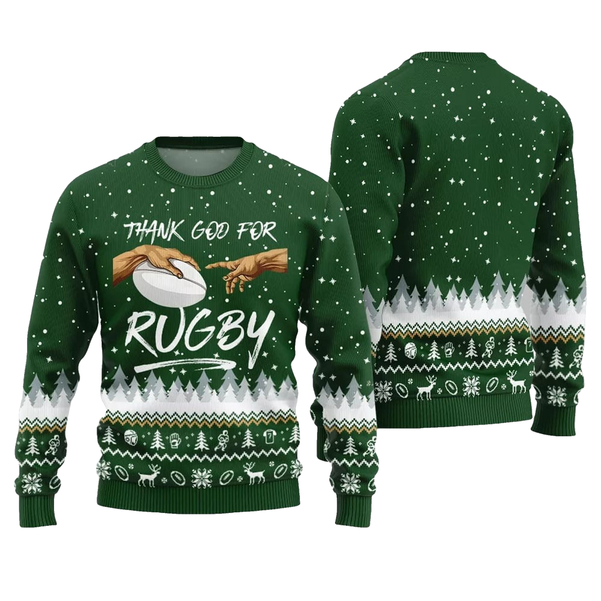 Thank Go For Rugby Ugly Sweater 2026 Christmas - Moonbestprint