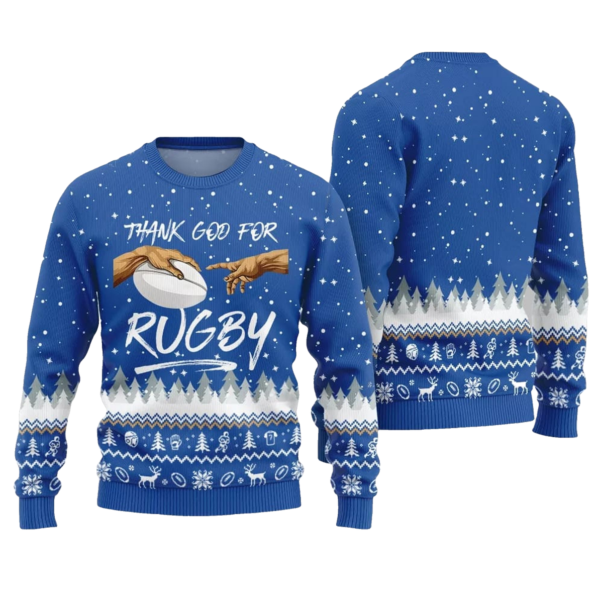 Thank Go For Rugby Ugly Sweater 2026 Christmas - Moonbestprint