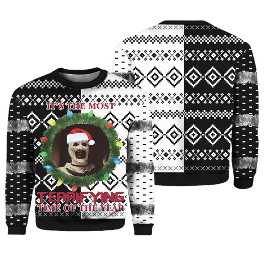 Terrifier It's The Most Terrifying Time Of The Year Ugly Christmas Sweater - Moonbestprint
