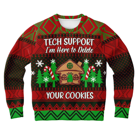 Tech Support I'm Here To Delete Cookies Ugly Christmas Sweater – Moonbestprint