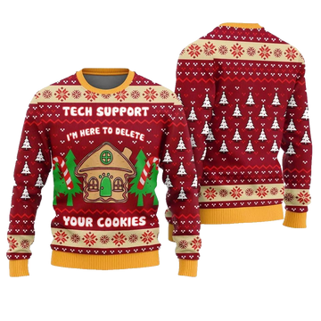Tech Support Delete Your Cookies Funny Xmas Sweater - Moonbestprint