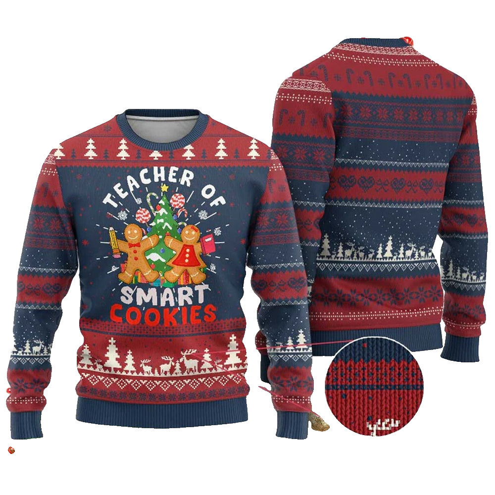 Teacher of Smart Cookies Ugly Christmas Sweater - Moonbestprint