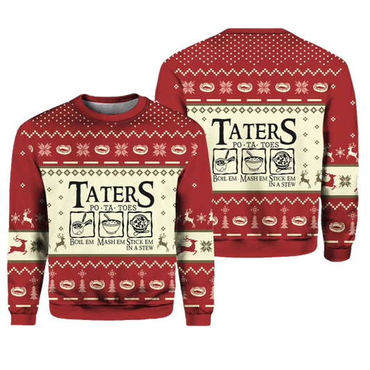 Taters PoTaToes Ugly Christmas Sweater - Moonbestprint