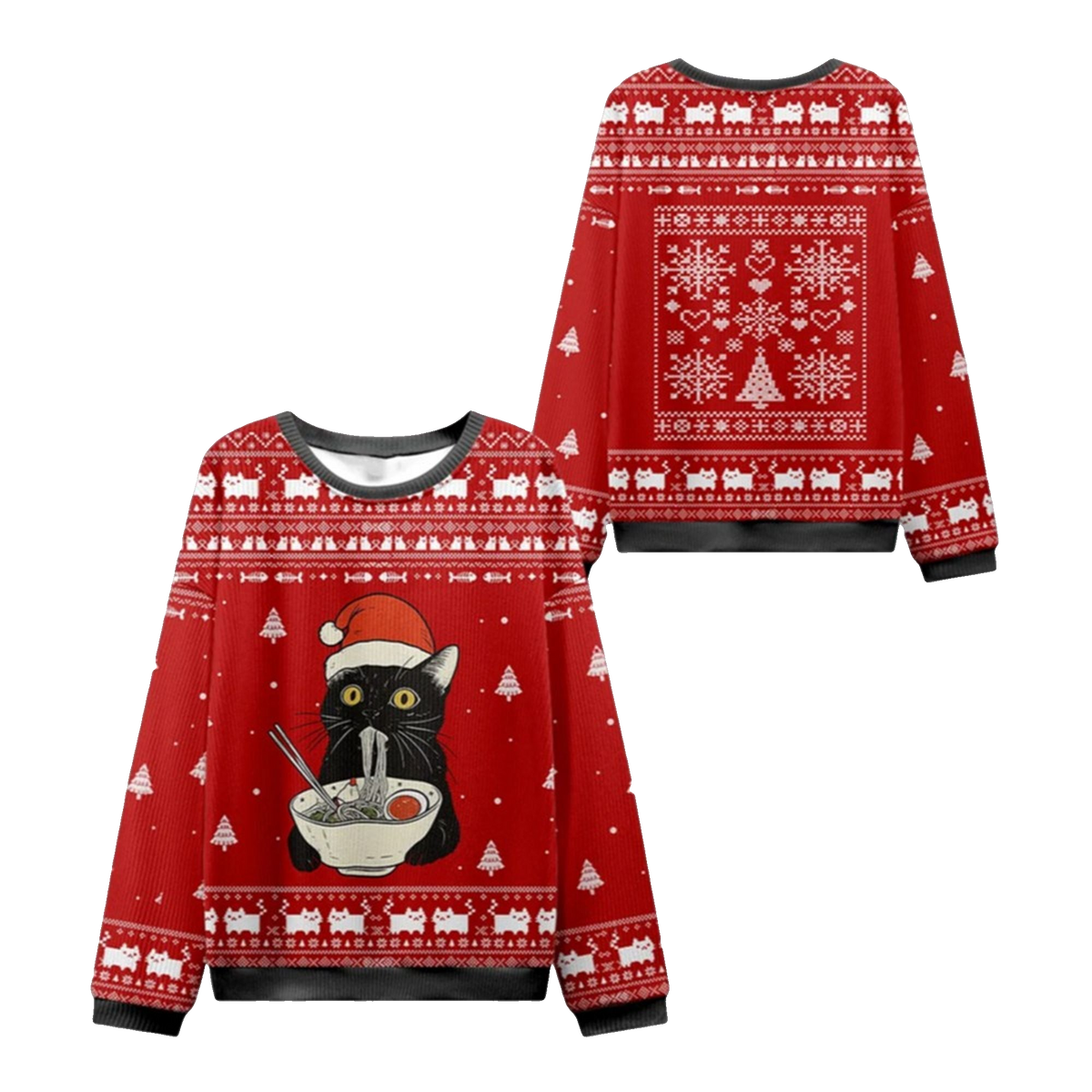 Taking a Cat to Eat Ramen Ugly Sweater 2026 Christmas - Moonbestprint