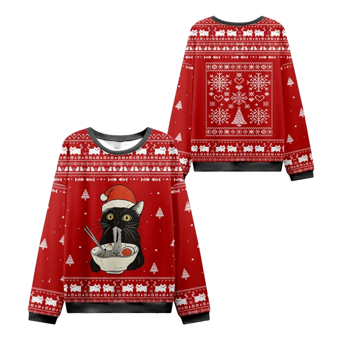 Taking a Cat to Eat Ramen Ugly Sweater 2026 Christmas - Moonbestprint