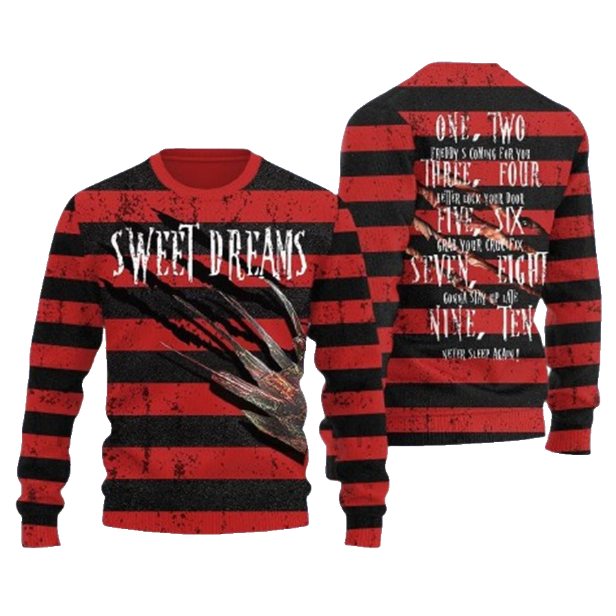 Sweet Dreams One Two Freddy Is Coming Ugly Christmas Sweater – Moonbestprint