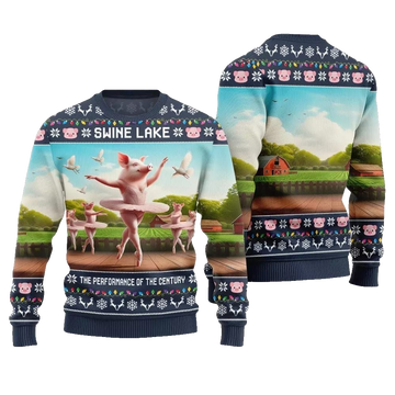 Swine Lake the Performance Of The Century Ugly Christmas Sweater - Moonbestprint