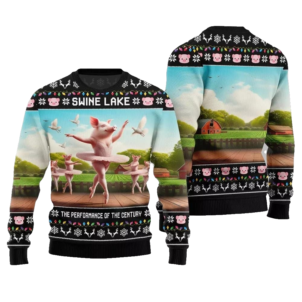 Swine Lake the Performance Of The Century Ugly Christmas Sweater - Moonbestprint