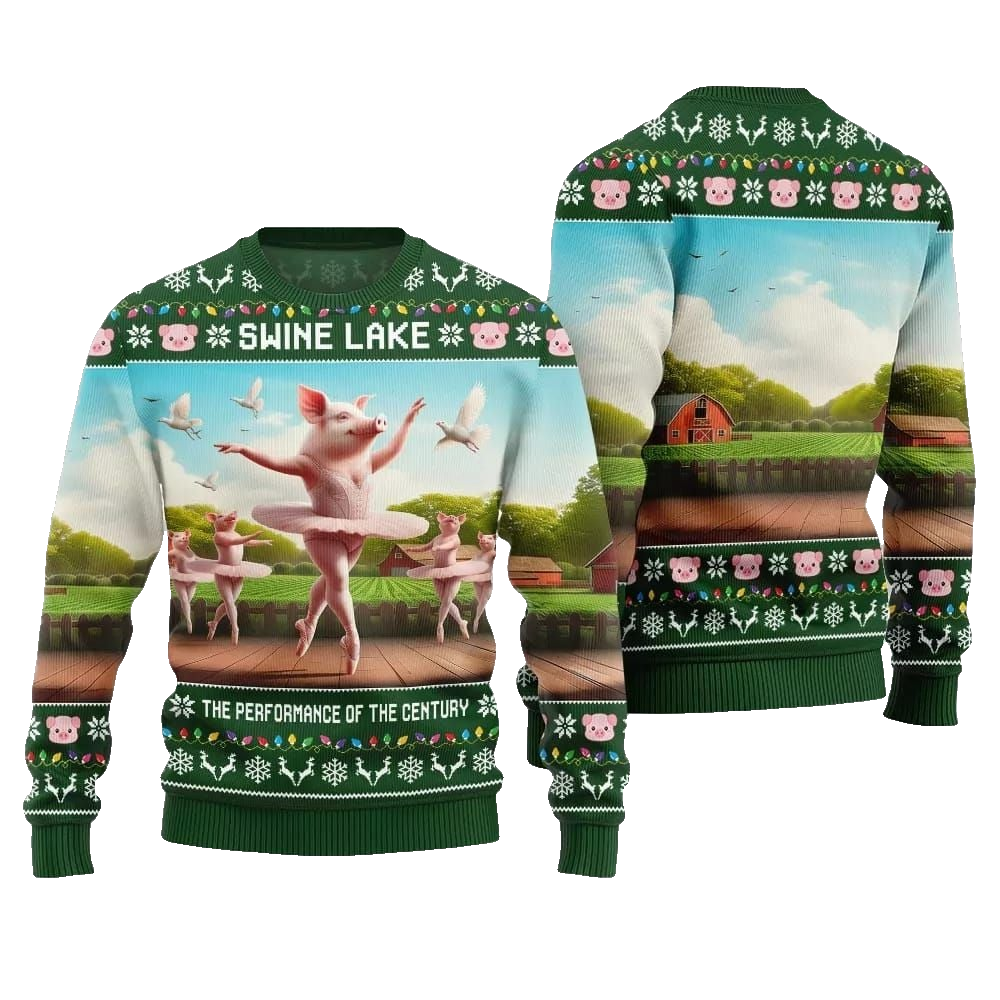 Swine Lake the Performance Of The Century Ugly Christmas Sweater - Moonbestprint
