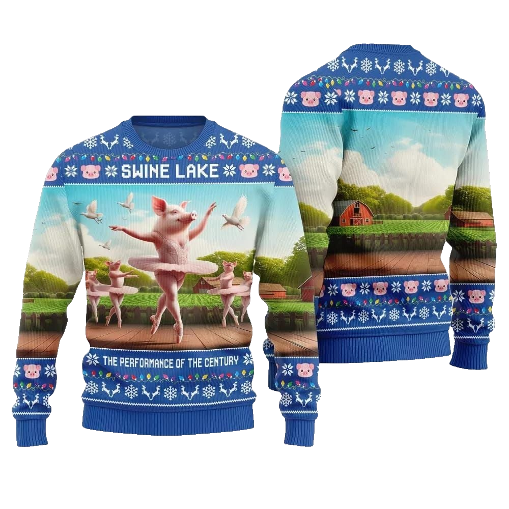 Swine Lake the Performance Of The Century Ugly Christmas Sweater - Moonbestprint