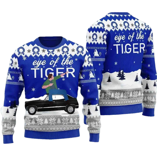 Supernatural Dean Singing Eye Of The Tiger Ugly Christmas Sweater – Moonbestprint