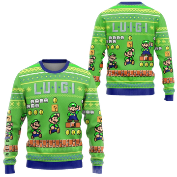 Super Mario Luigi Christmas Ugly Sweater – Moonbestprint