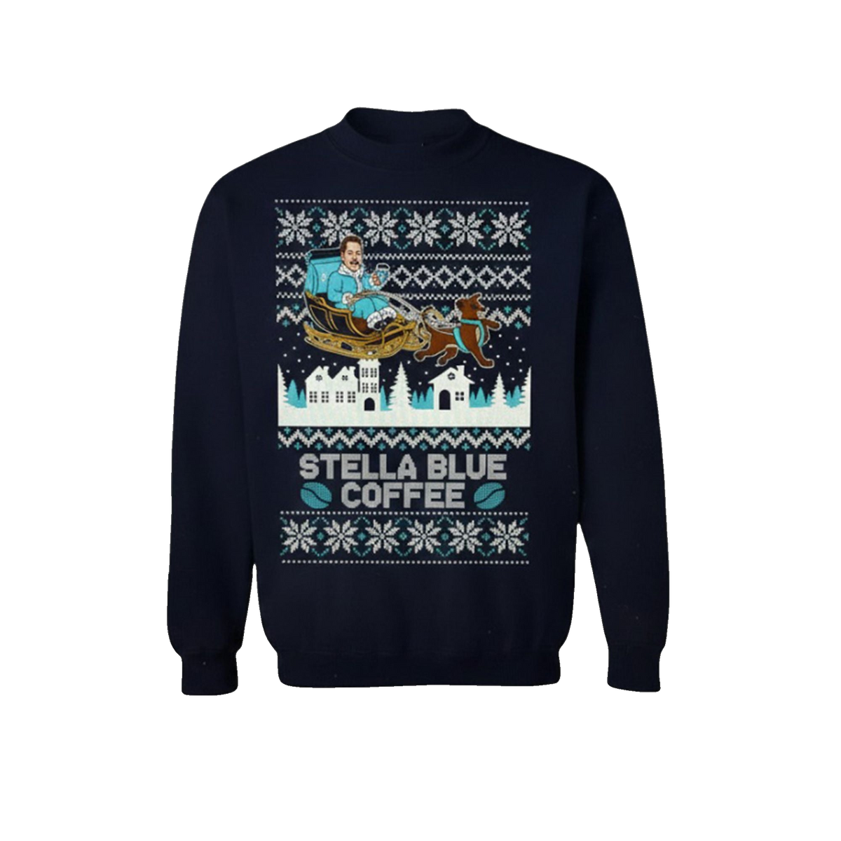 Stuart Feiner Stella Blue Coffee Christmas Ugly Sweater - Moonbestprint