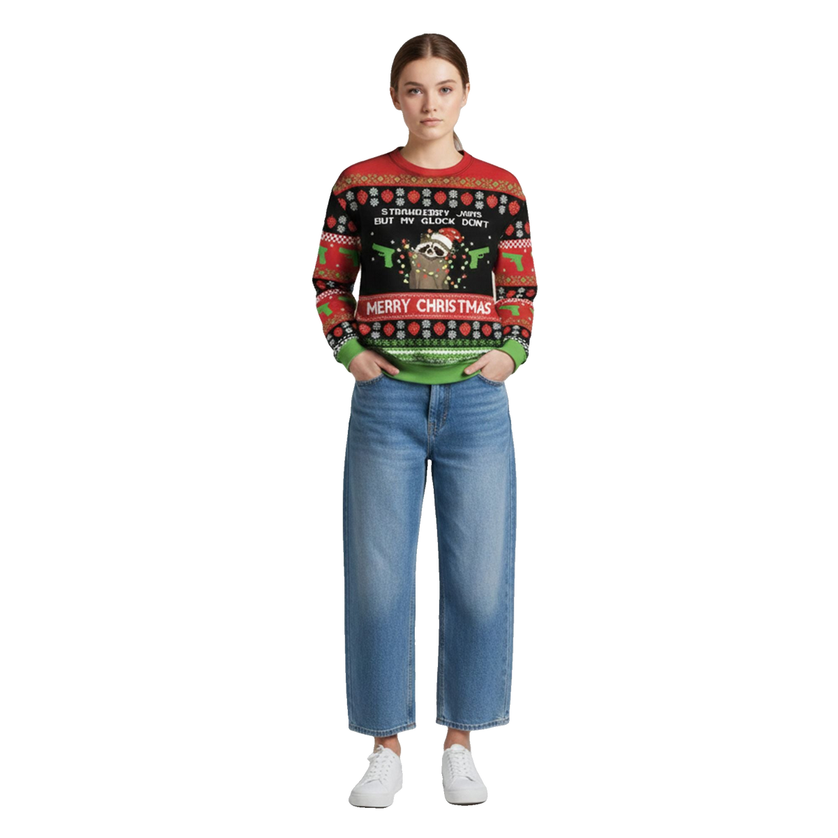Strawberry Jams But My Glock Don't Merry Ugly Sweater 2026 Christmas - Moonbestprint