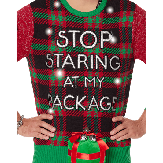 Stop Staring at My Package Ugly Christmas Sweater – Moonbestprint