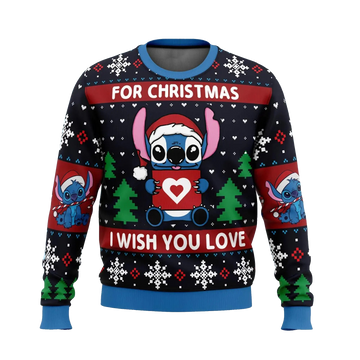 Stitch For Christmas I Wish You Love Ugly Christmas Sweater – Moonbestprint