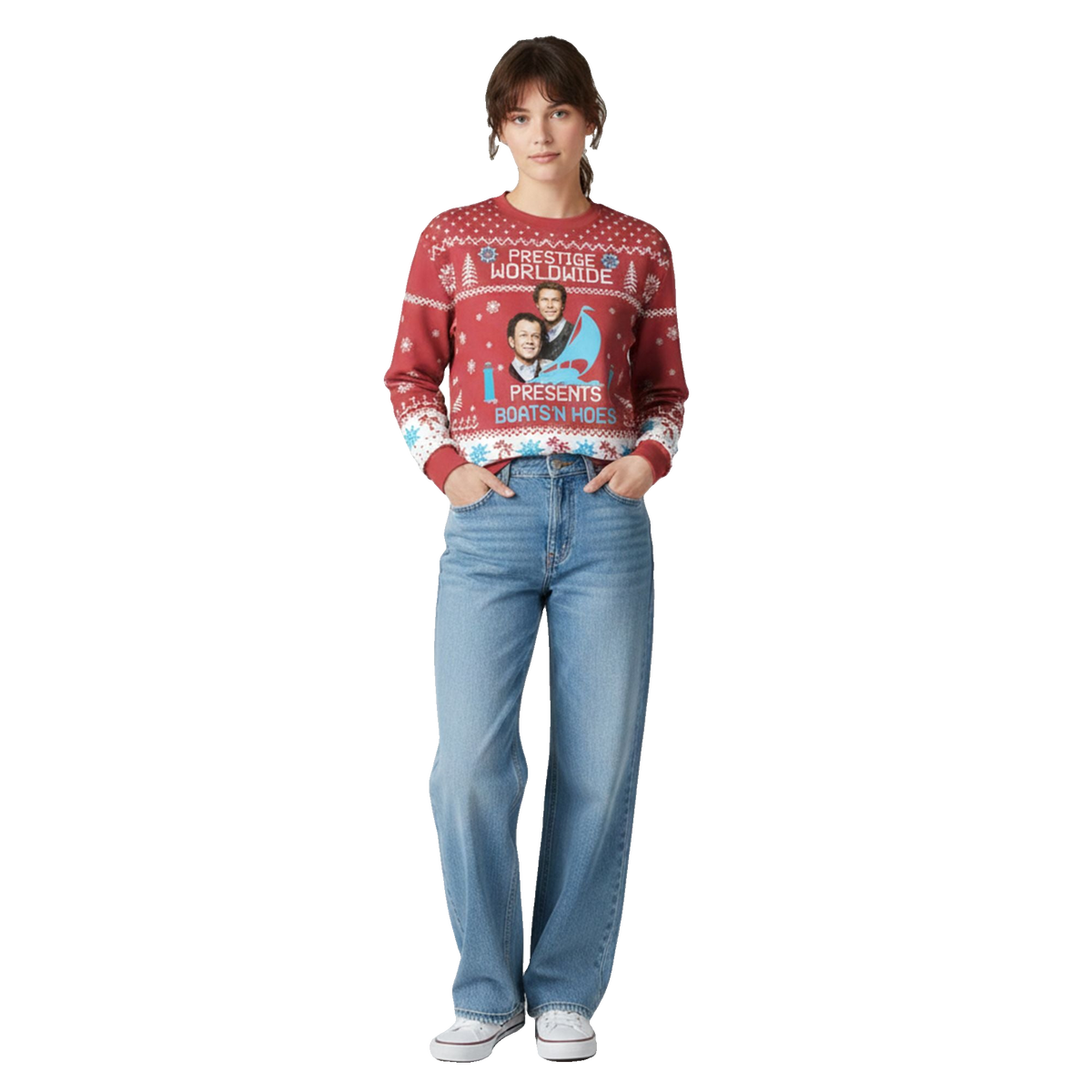 Step Brothers Prestige Worldwide Presents Boats N Hoes Ugly Sweater 2026 Christmas - Moonbestprint