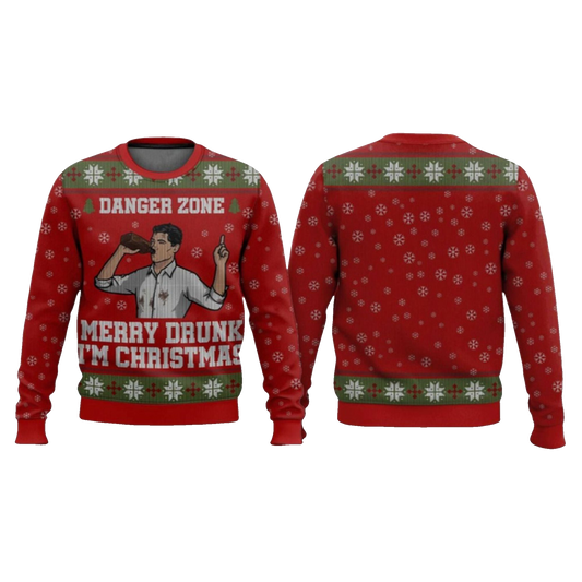 Sterling Archer Merry Drunk I'm Christmas Ugly Sweater - Moonbestprint