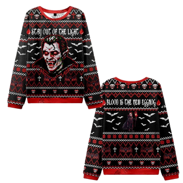 Stay Out Of The Light Blood Ugly Sweater 2026 Christmas - Moonbestprint