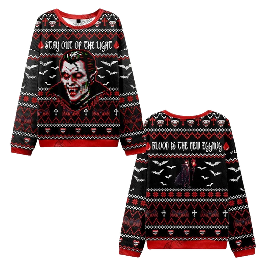 Stay Out Of The Light Blood Ugly Sweater 2026 Christmas - Moonbestprint